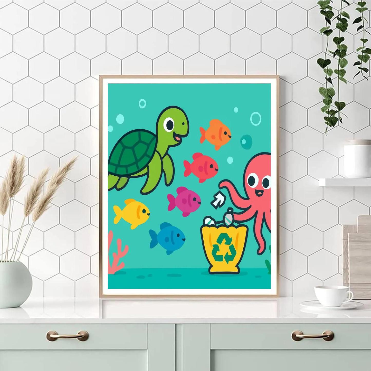 Coral Reef Recycling Parade Painting by numbers kit