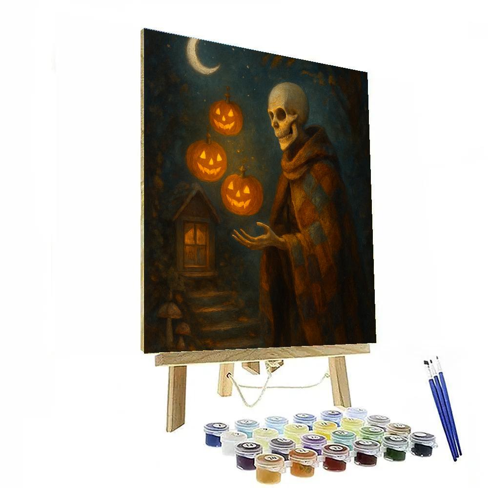 Lantern Library Under The Harvest Moon painting number kit