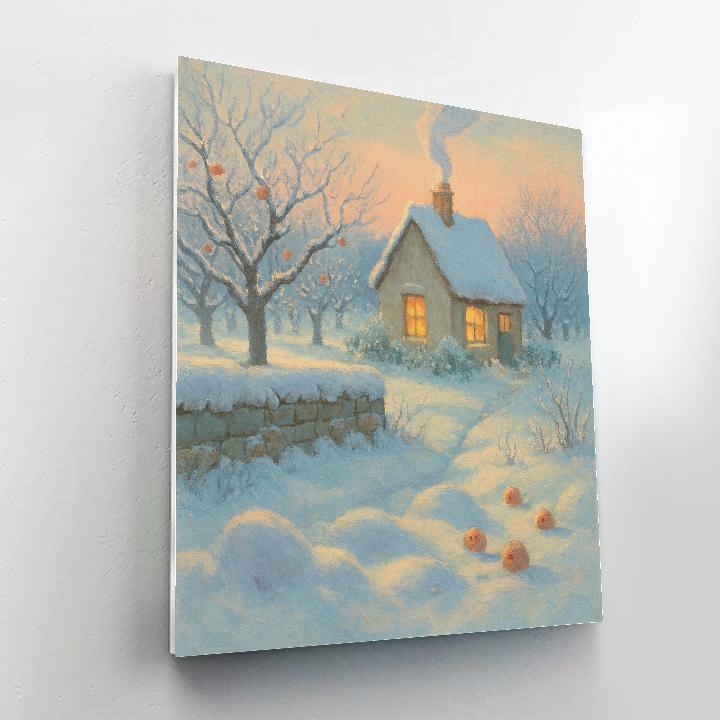 Sunrise Smoke Above The Orchard Cottage paint by number
