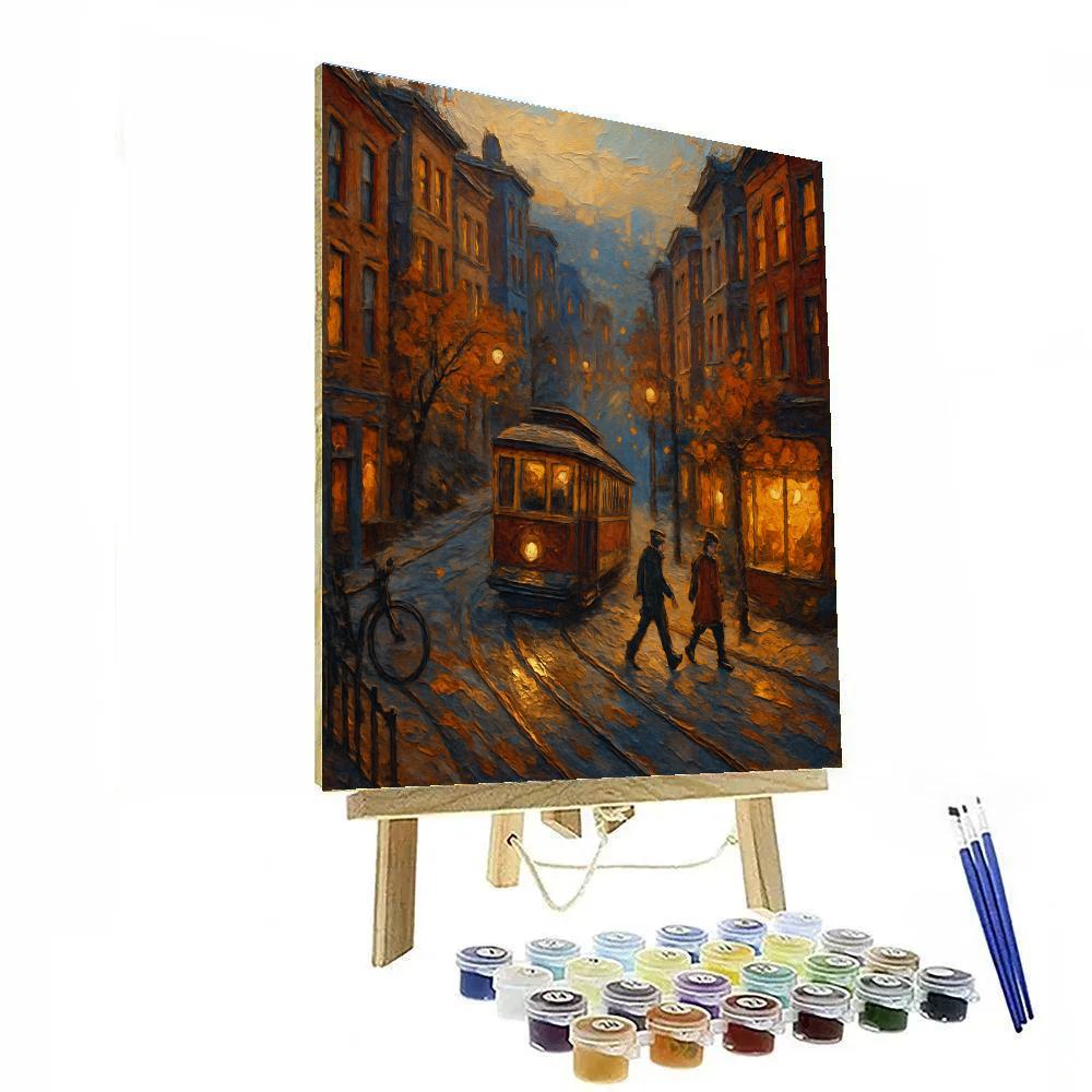 Autumn Tramway Through A Hillside District paint by numbers