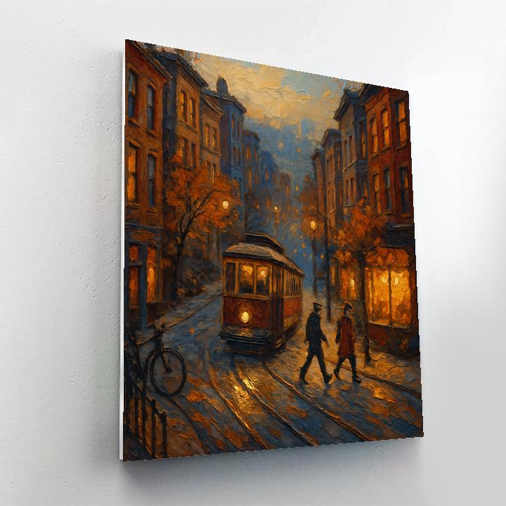 Autumn Tramway Through A Hillside District paint by numbers