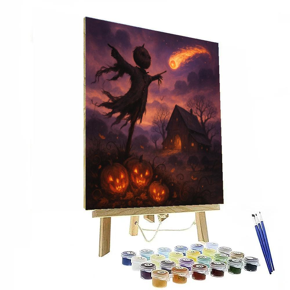 The Pumpkin Comet Over Briarwood Ridge painting number kit