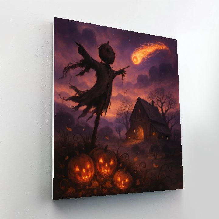 The Pumpkin Comet Over Briarwood Ridge painting number kit