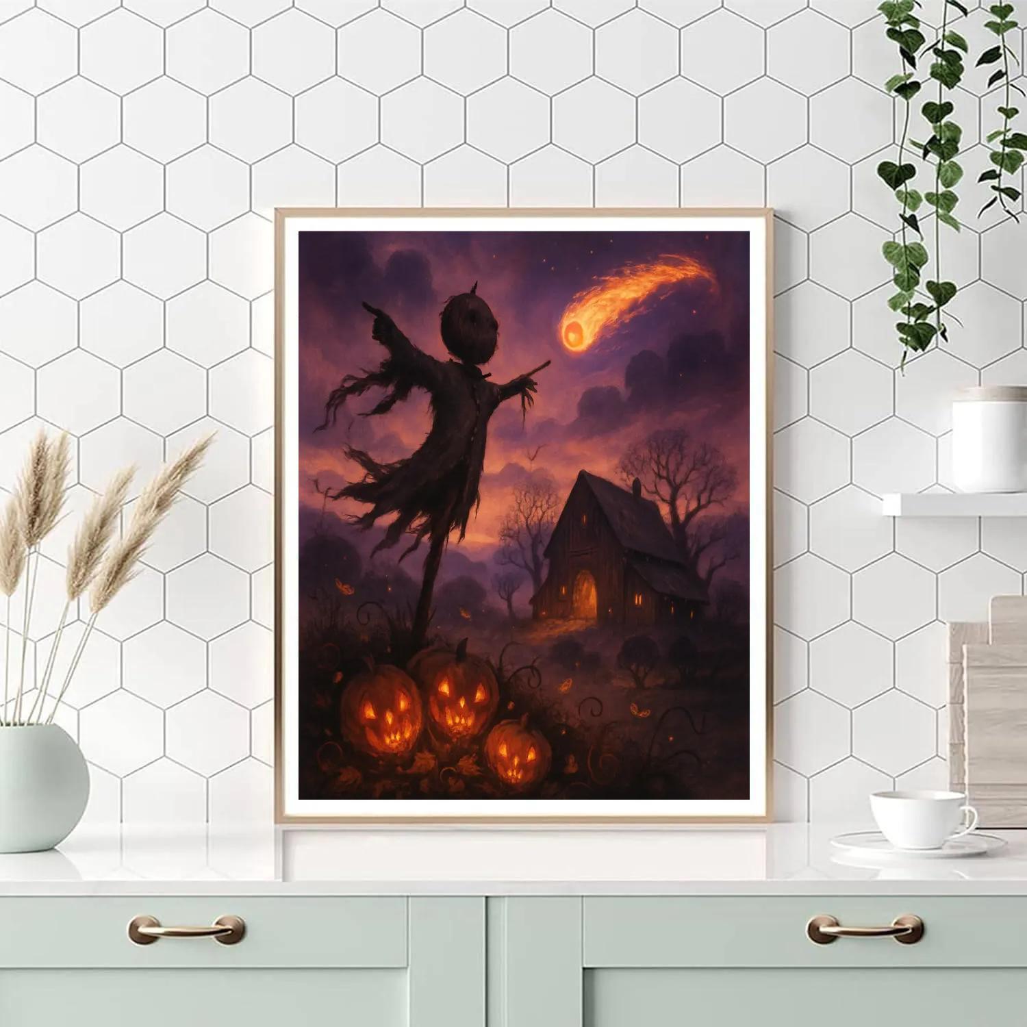 The Pumpkin Comet Over Briarwood Ridge painting number kit