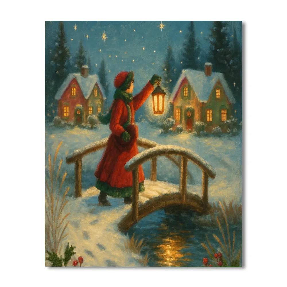 Lantern Bridge Over Peppermint Creek paint by number