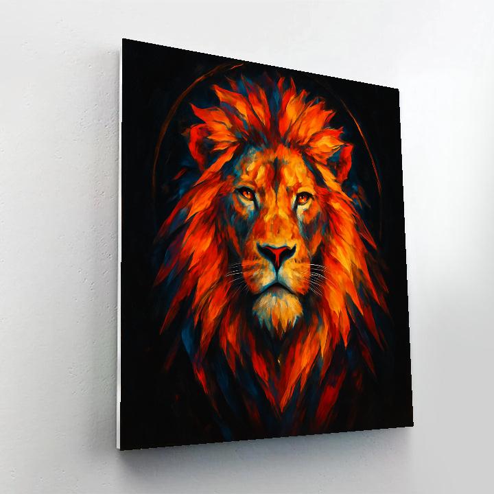 Solar Crown Lion Monarch Painting by numbers kit