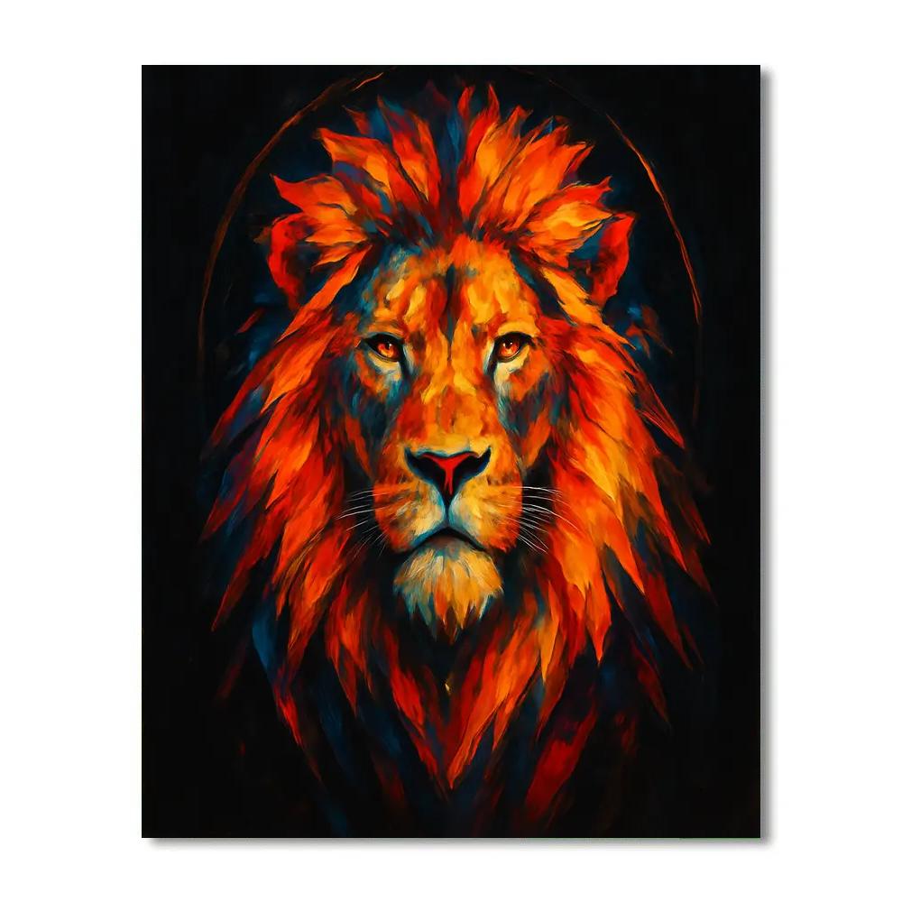 Solar Crown Lion Monarch Painting by numbers kit