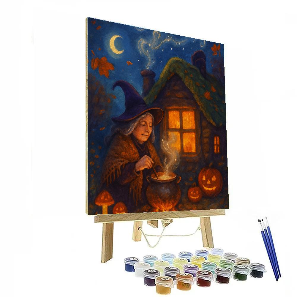 Witch Cottage Tea Steam Constellations DIY paint by numbers