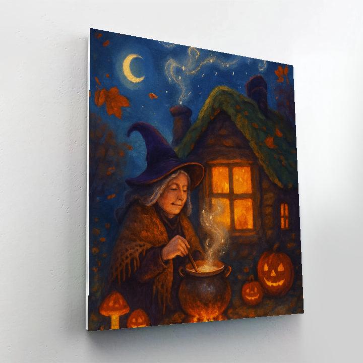 Witch Cottage Tea Steam Constellations DIY paint by numbers