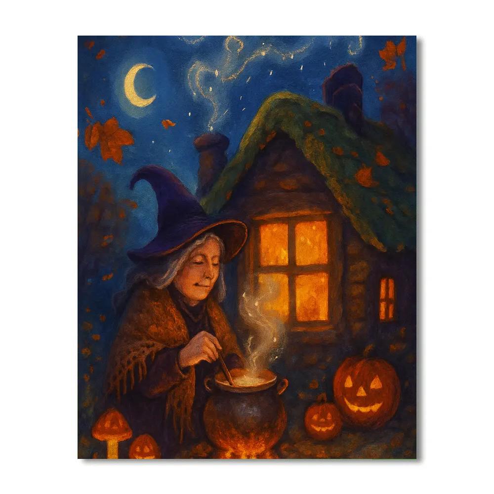 Witch Cottage Tea Steam Constellations DIY paint by numbers