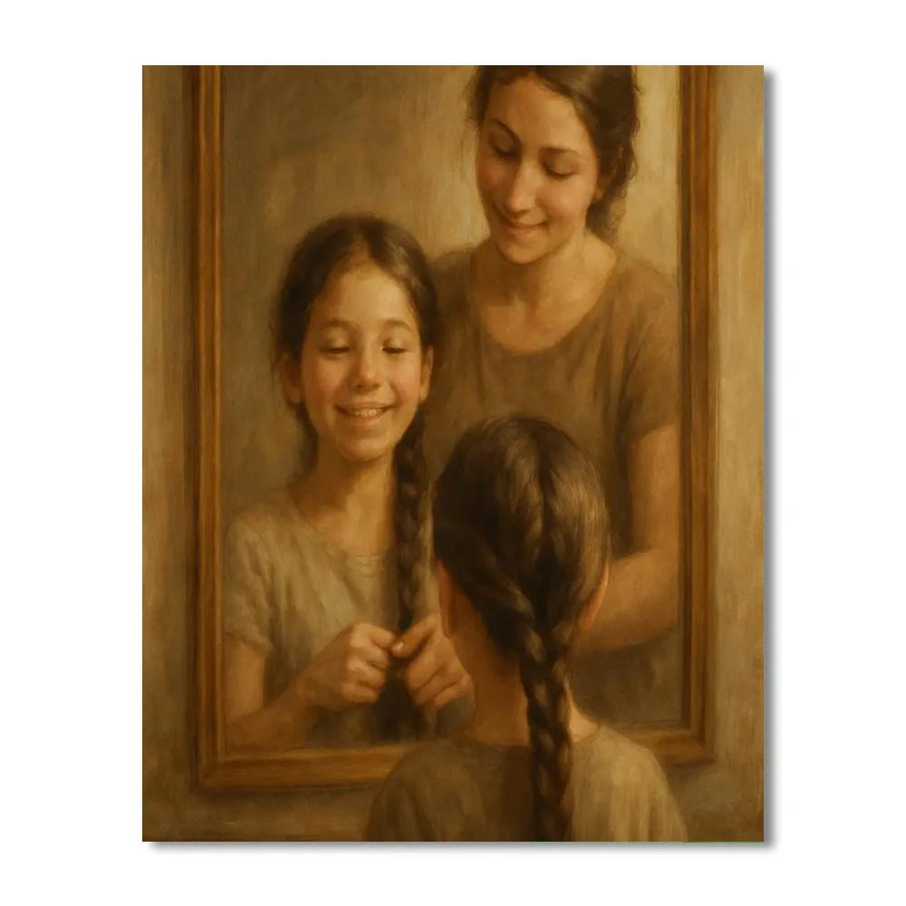 Sunrise Hair Braiding Ritual Number painting