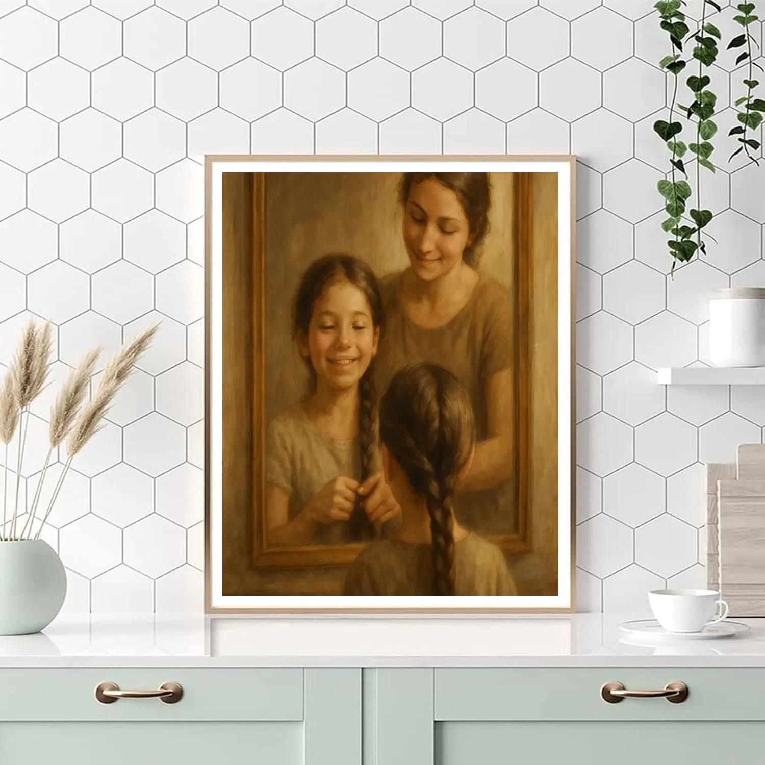 Sunrise Hair Braiding Ritual Number painting