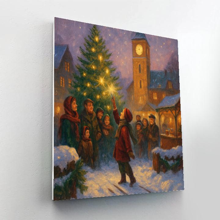 The Clocktower Tree Lighting paint by numbers