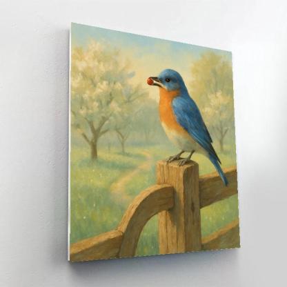 Warm Orchard Gate Bluebird Morning painting number kit