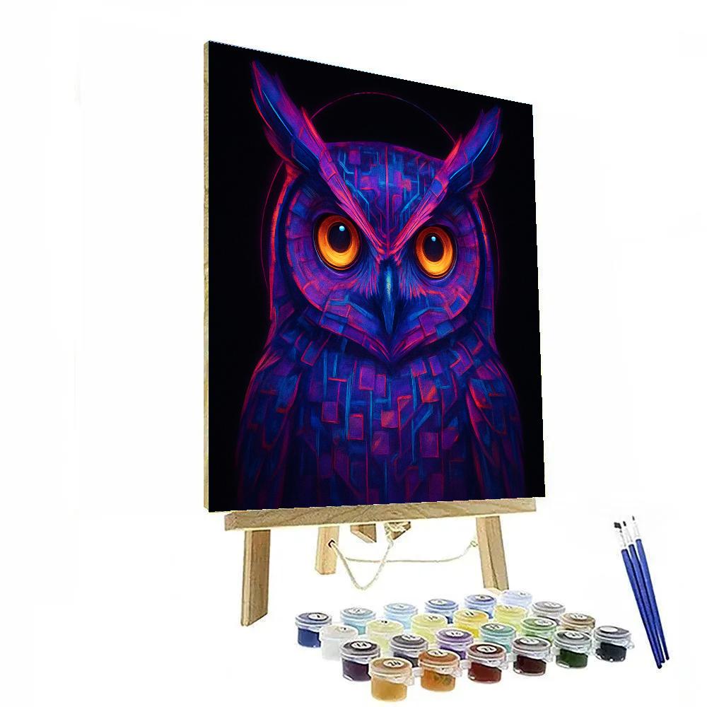Cosmic Circuit Owl Oracle DIY paint by numbers