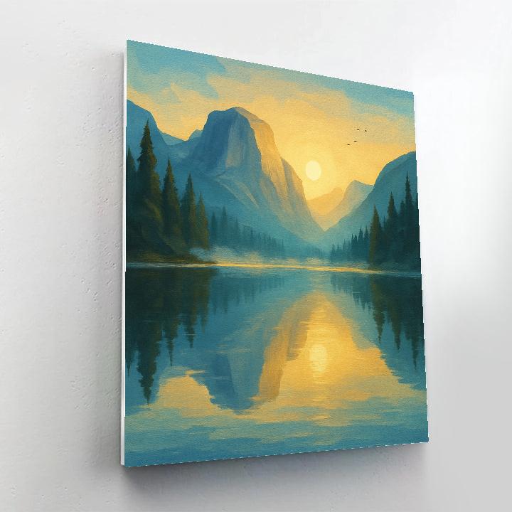 Sunrise Mirror Lake Between Granite Peaks paint by numbers