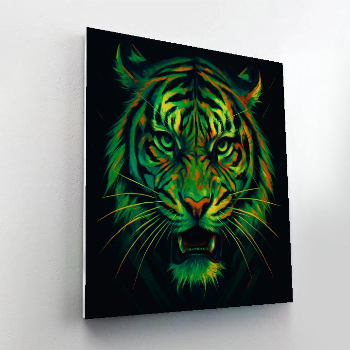 Jade Flame Tiger Pulse Paint by numbers art