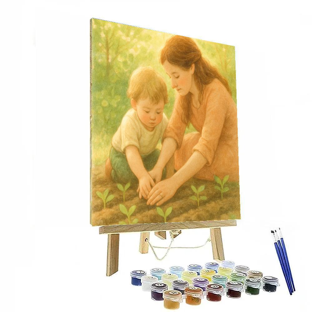 Garden Seedlings Hands Together Paint by numbers art