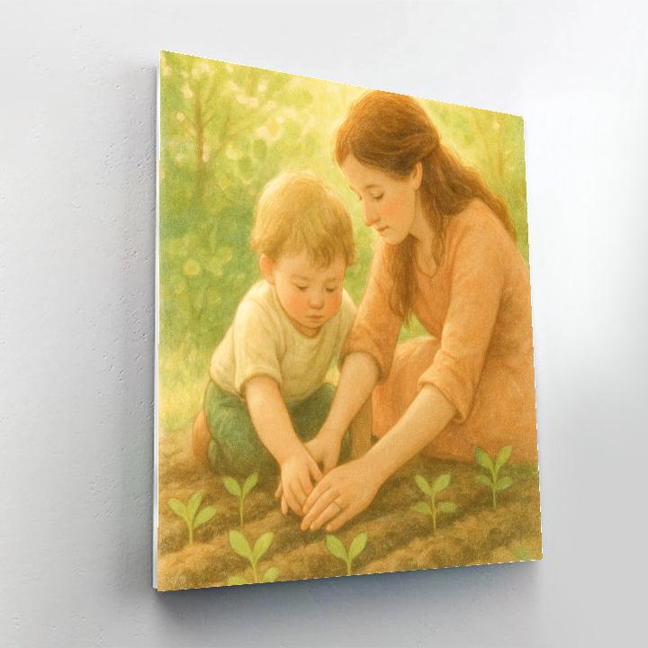 Garden Seedlings Hands Together Paint by numbers art