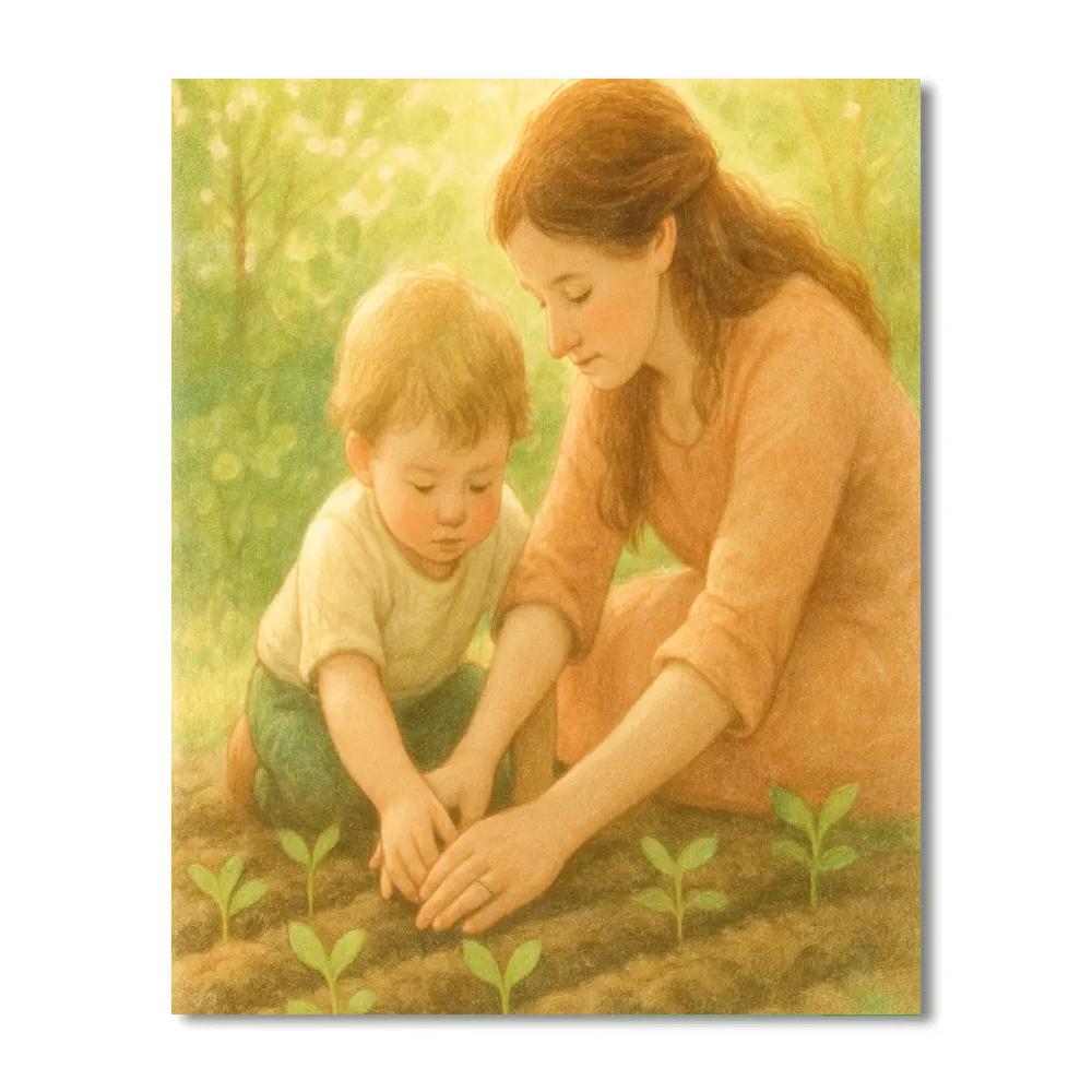 Garden Seedlings Hands Together Paint by numbers art