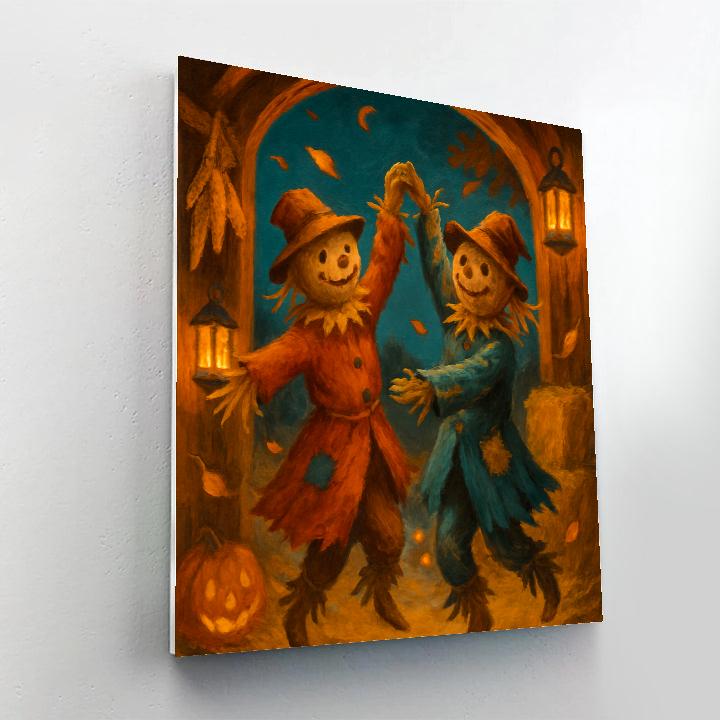 Candlelit Barn Dance Of The Friendly Scarecrows Painting by numbers kit