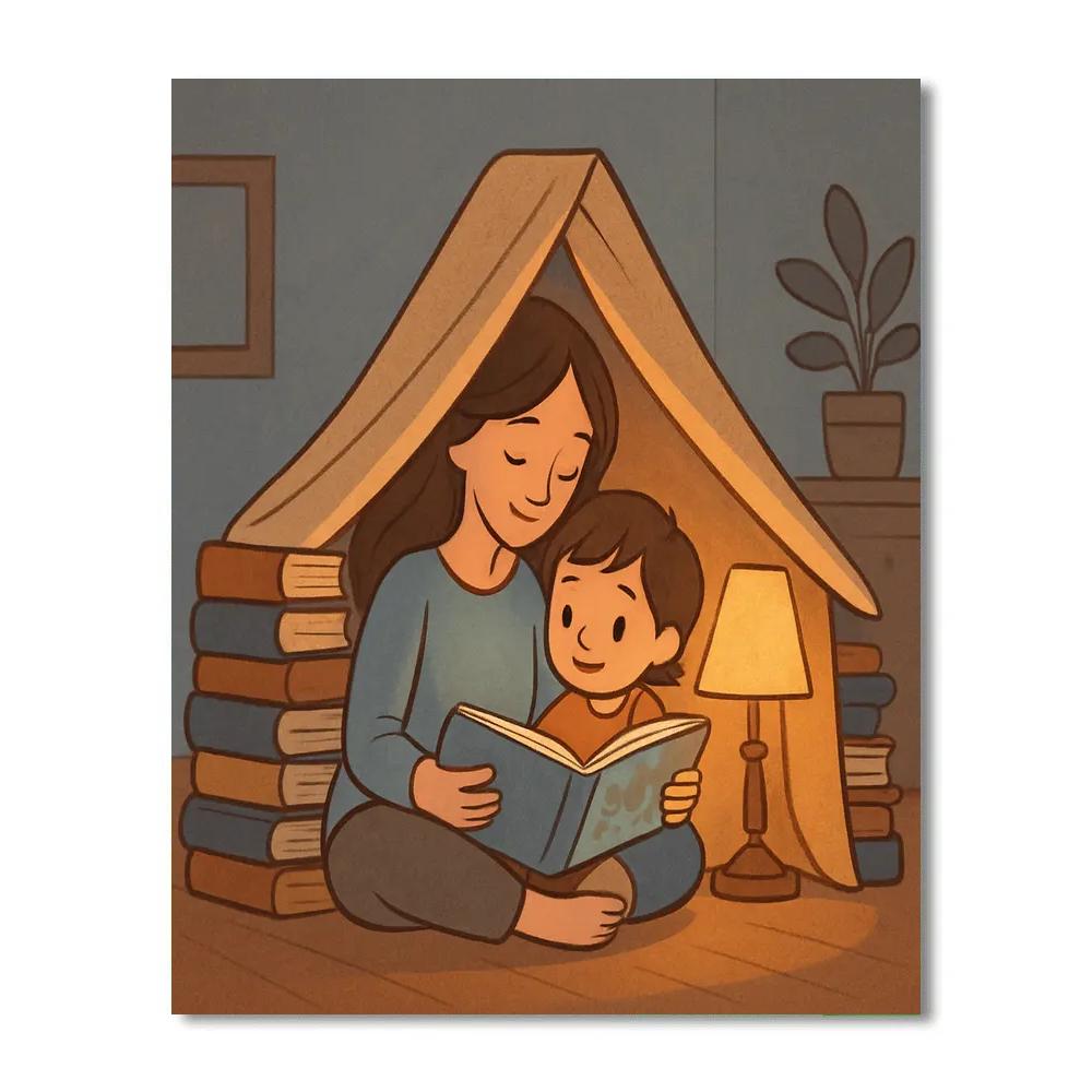 Library Book Fort Reading Day Number painting