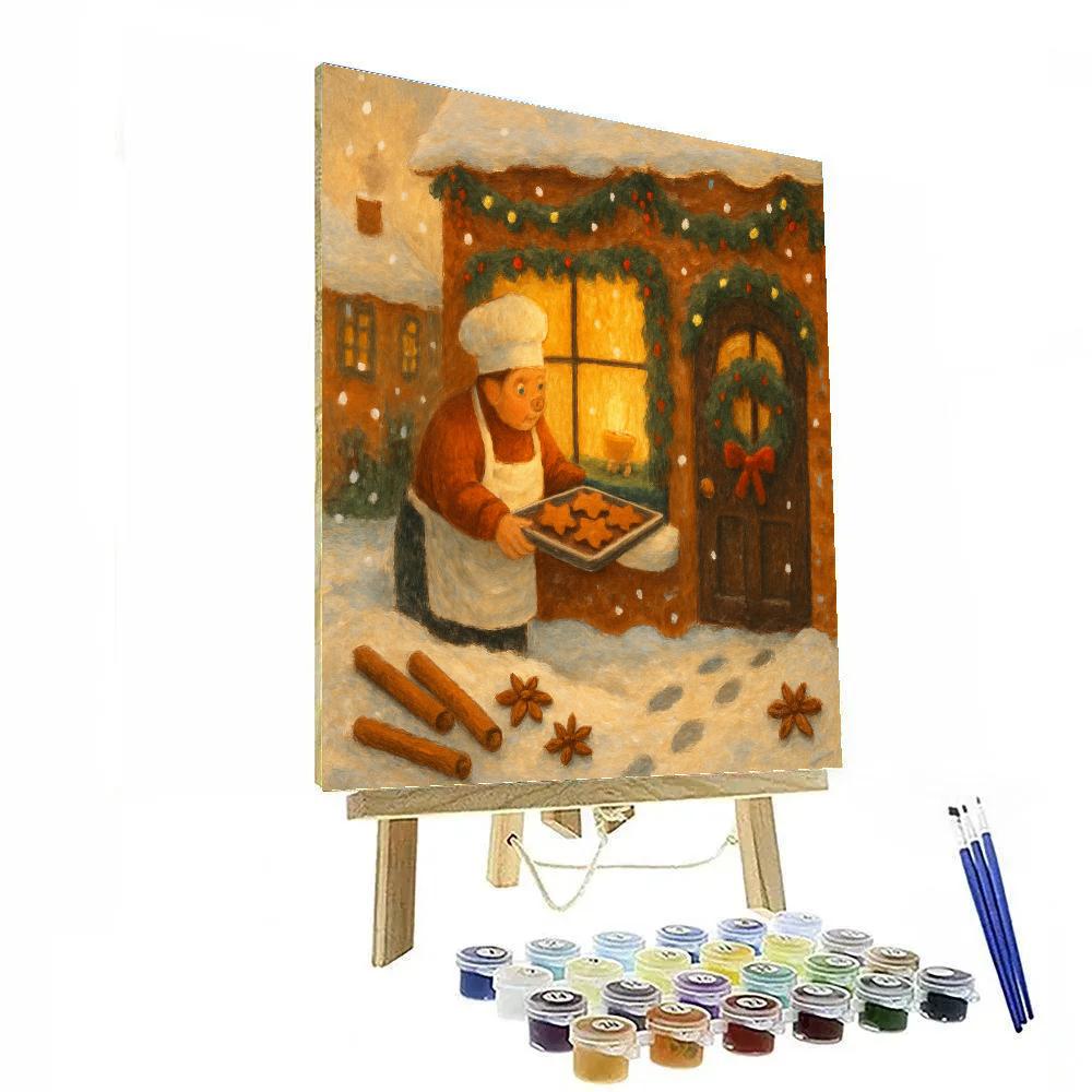 Gingerbread Bakery Snowfall paint by color