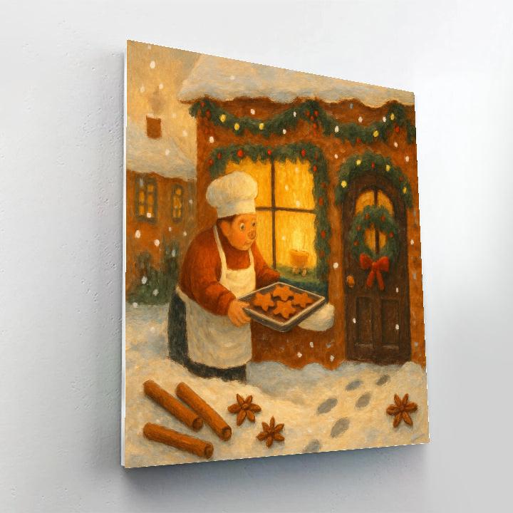 Gingerbread Bakery Snowfall paint by color