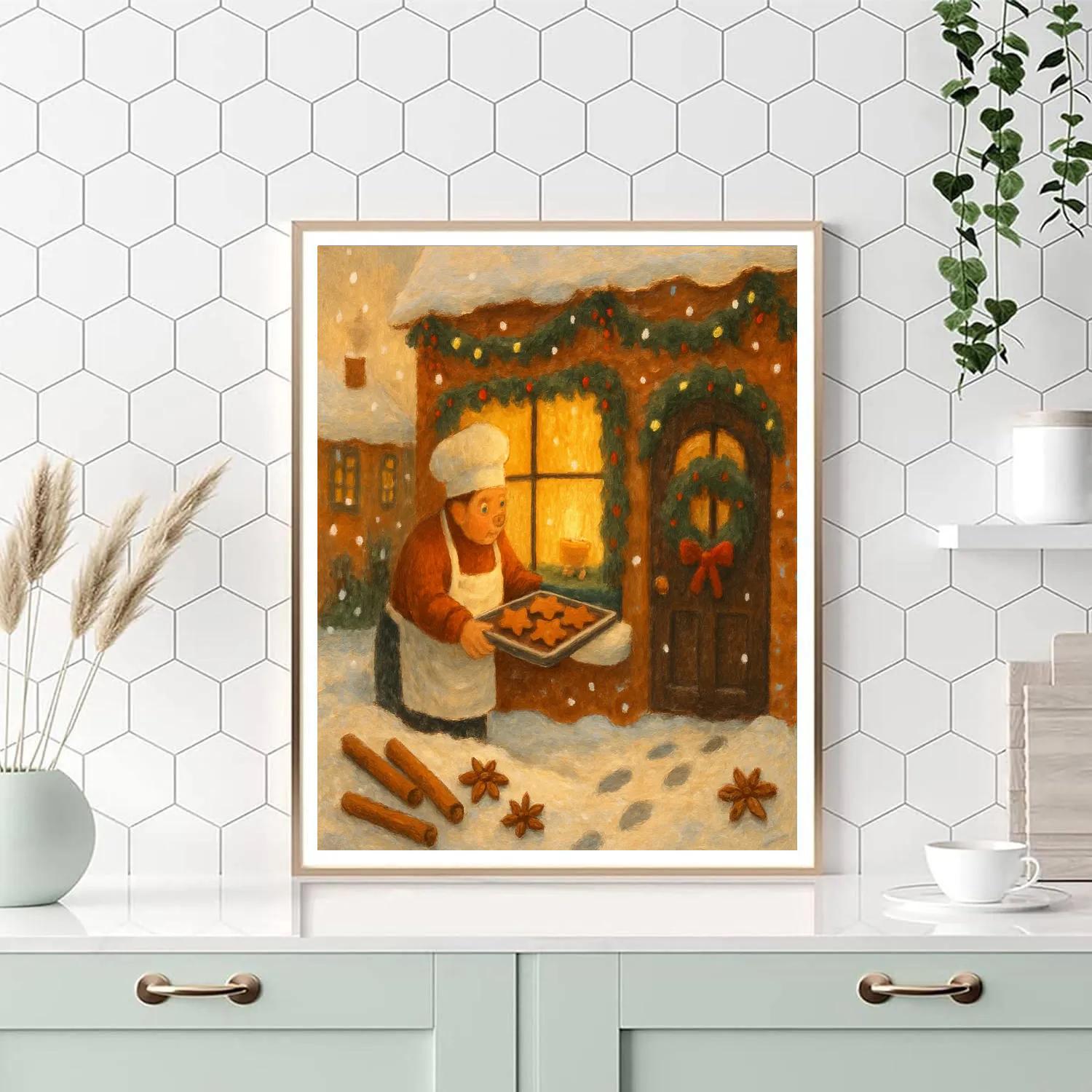 Gingerbread Bakery Snowfall paint by color