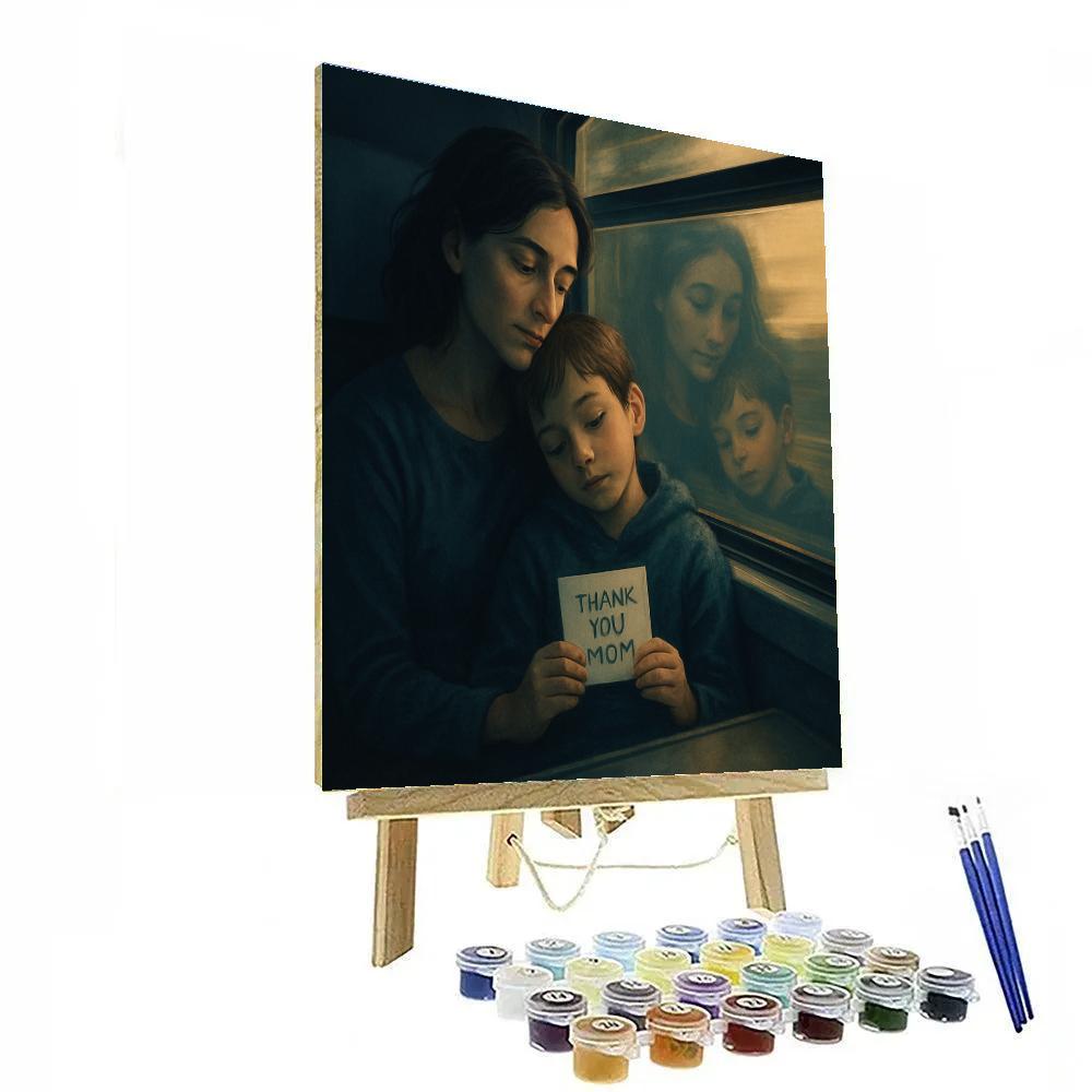 Train Window Reflection Thank You paint by number