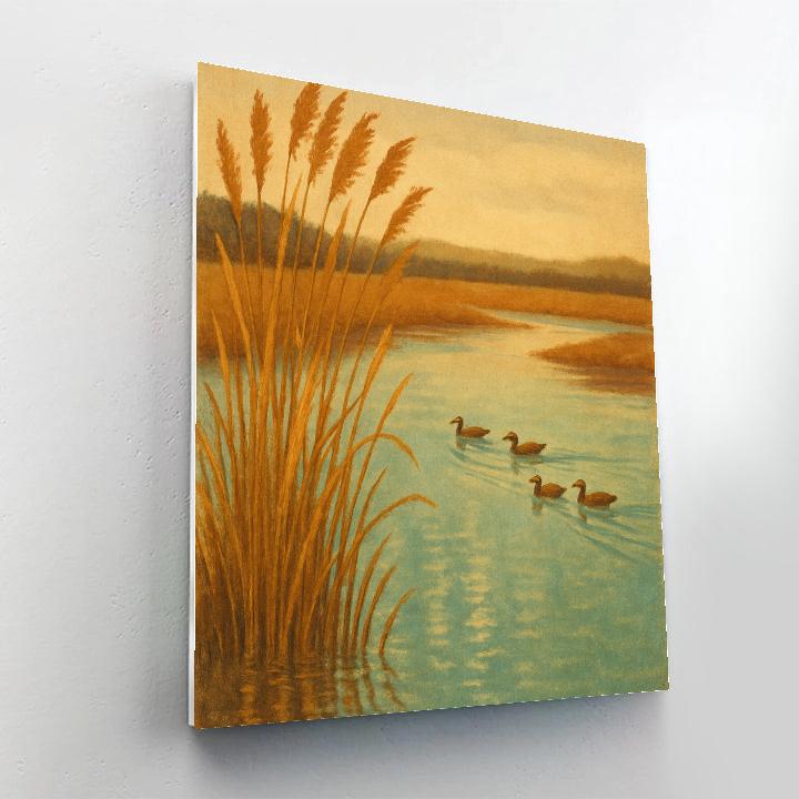Golden Reed Marsh At Late Afternoon DIY paint by numbers