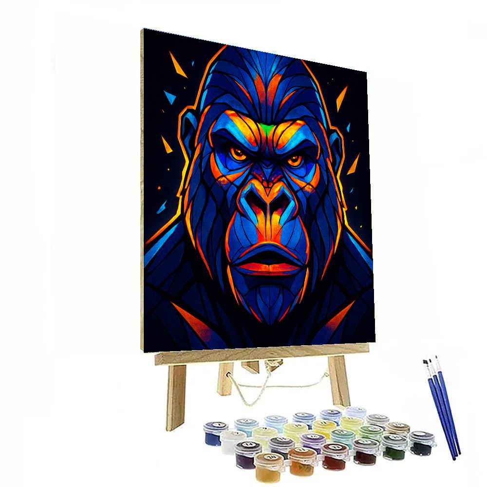 Rainbow Glass Gorilla Titan Paint by numbers art