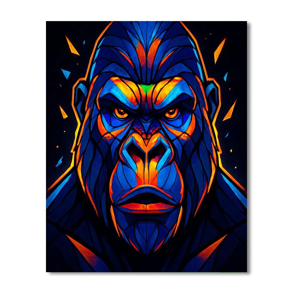 Rainbow Glass Gorilla Titan Paint by numbers art