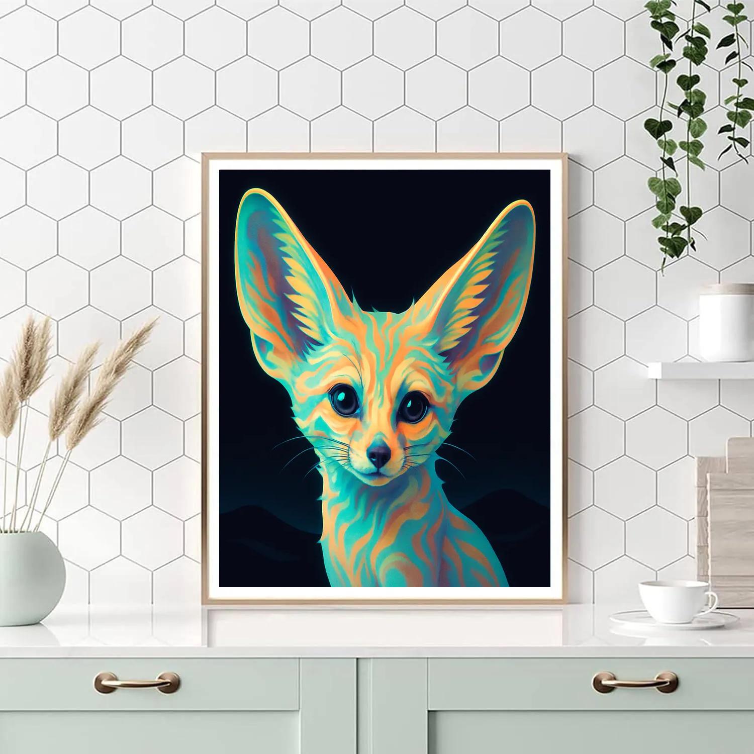Turquoise Dune Fox Mirage Numbered painting kits