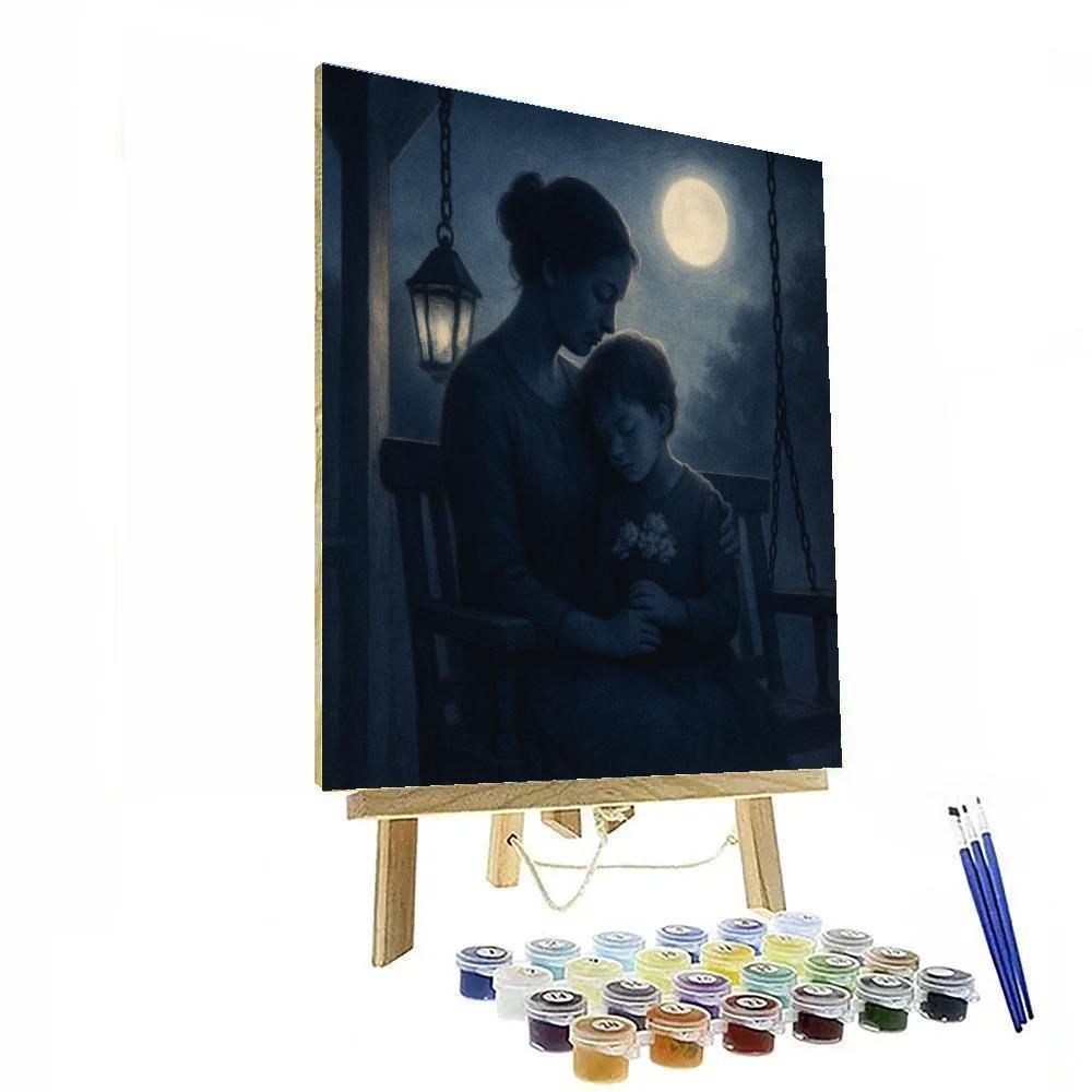 Moonlit Porch Swing Gratitude Numbered painting kits