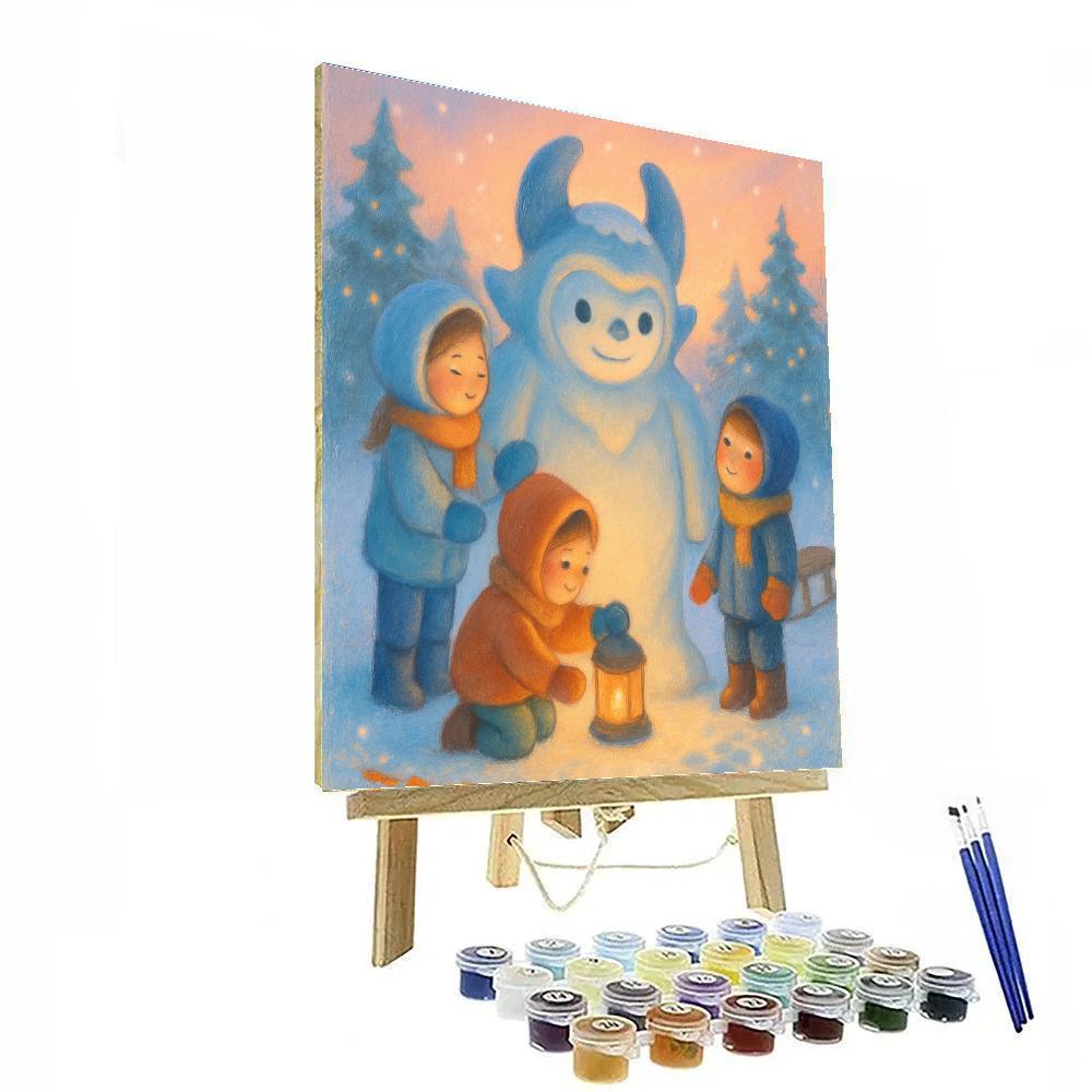 Snowman Workshop In The Meadow Numbered painting kits