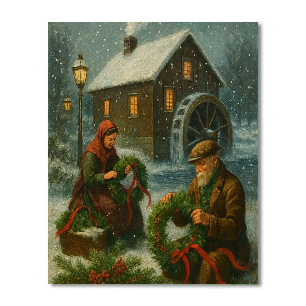 Wreath Makers By The River Mill Paint by numbers art