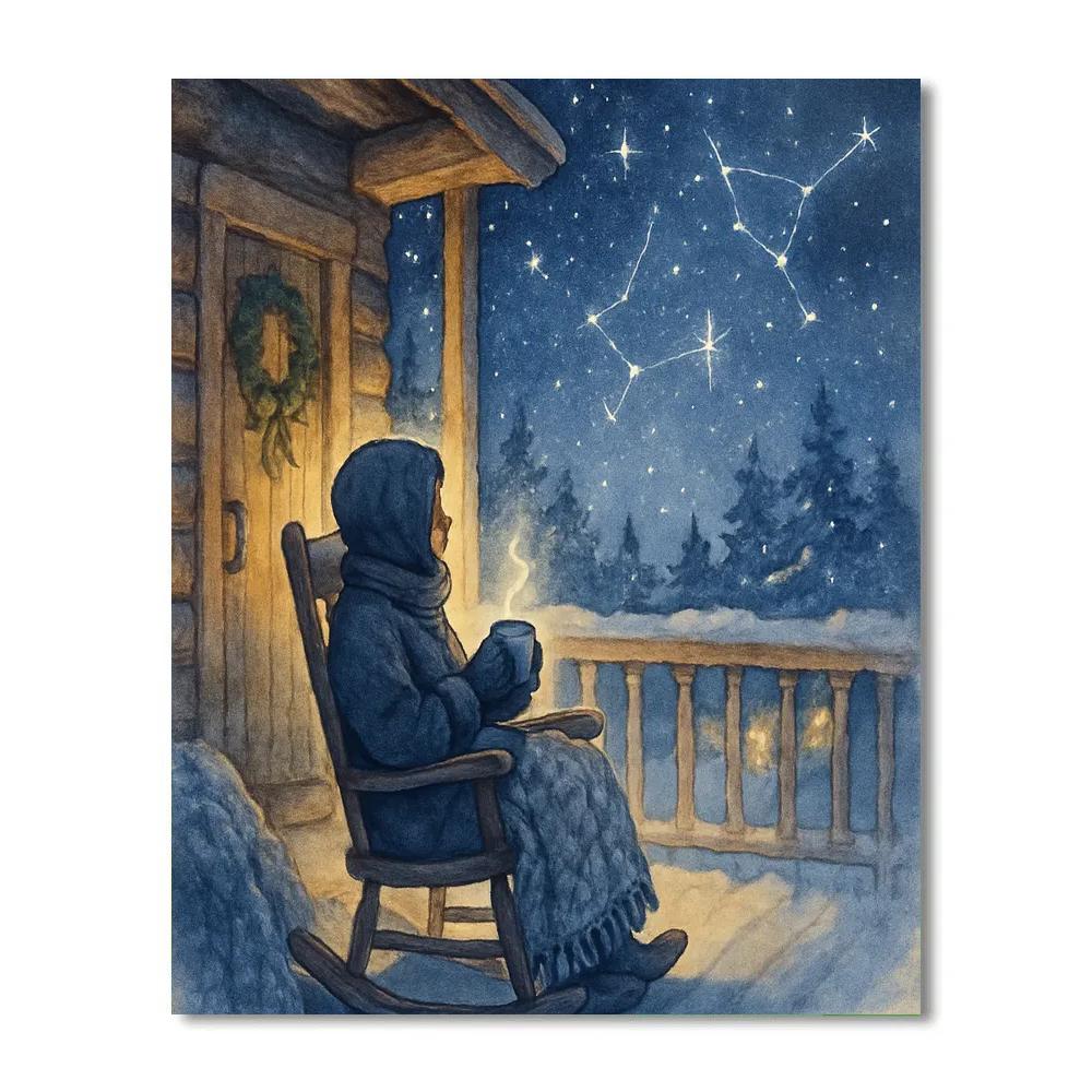 Star Gazing From The Cabin Porch painting number kit