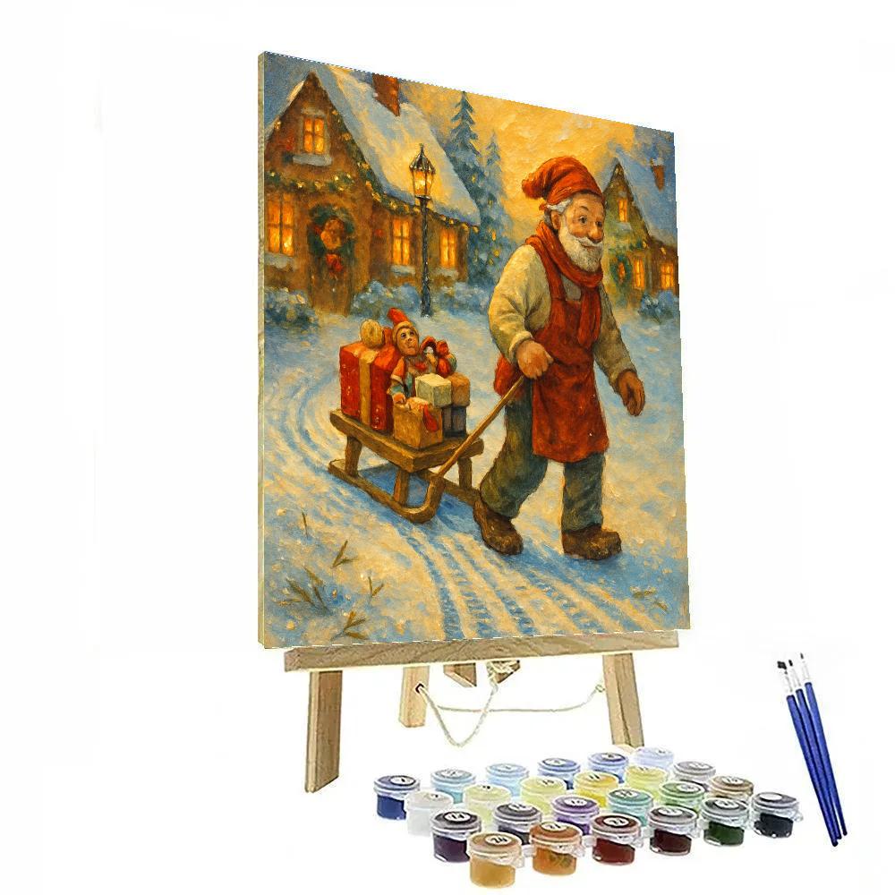 Toymaker Sleigh Tracks In Fresh Snow painting number kit