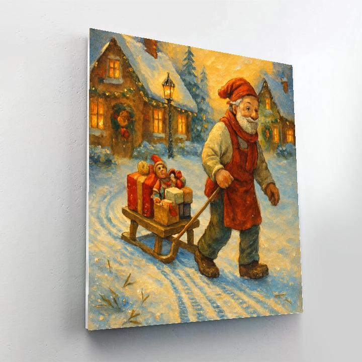 Toymaker Sleigh Tracks In Fresh Snow painting number kit
