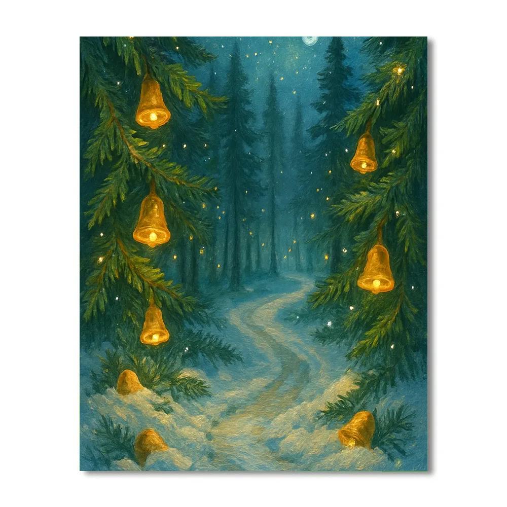 Golden Bell Forest Path Paint by numbers kits