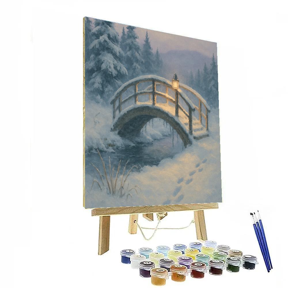 Lantern Bridge Over The Quiet Ice paint by number