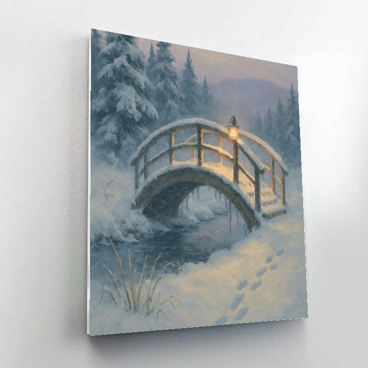 Lantern Bridge Over The Quiet Ice paint by number
