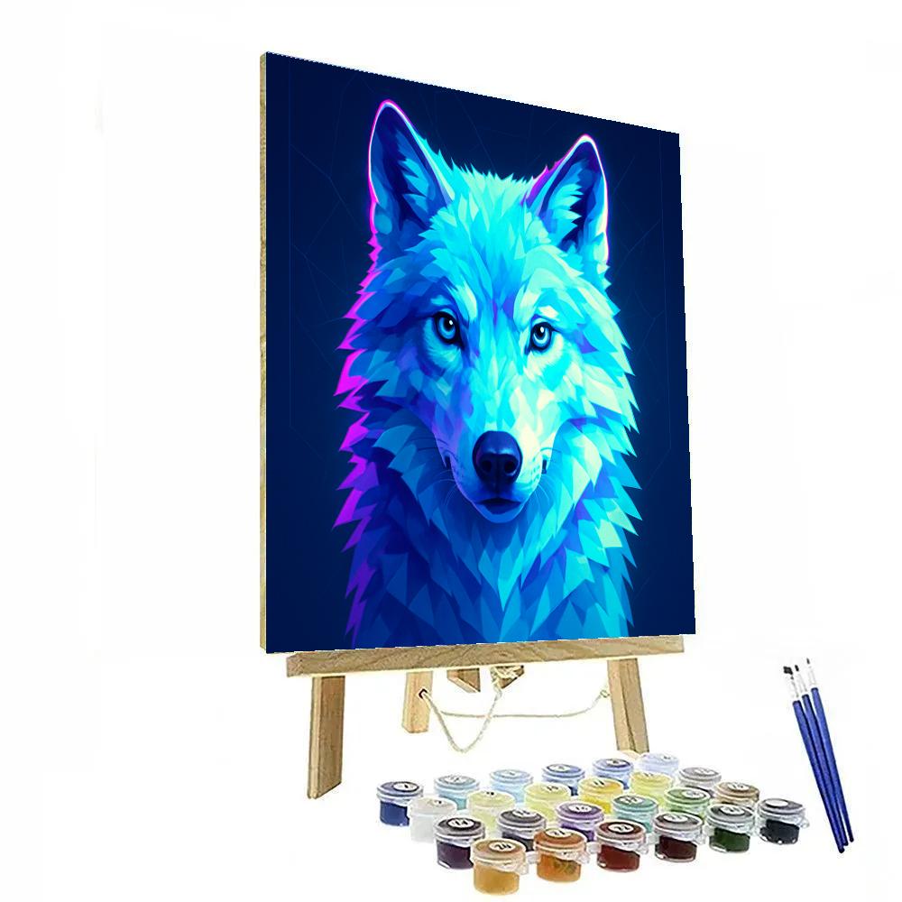 Prismatic Glacier Wolf Stare Paint by numbers art