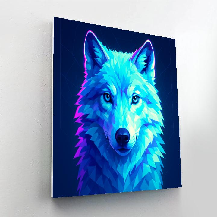 Prismatic Glacier Wolf Stare Paint by numbers art
