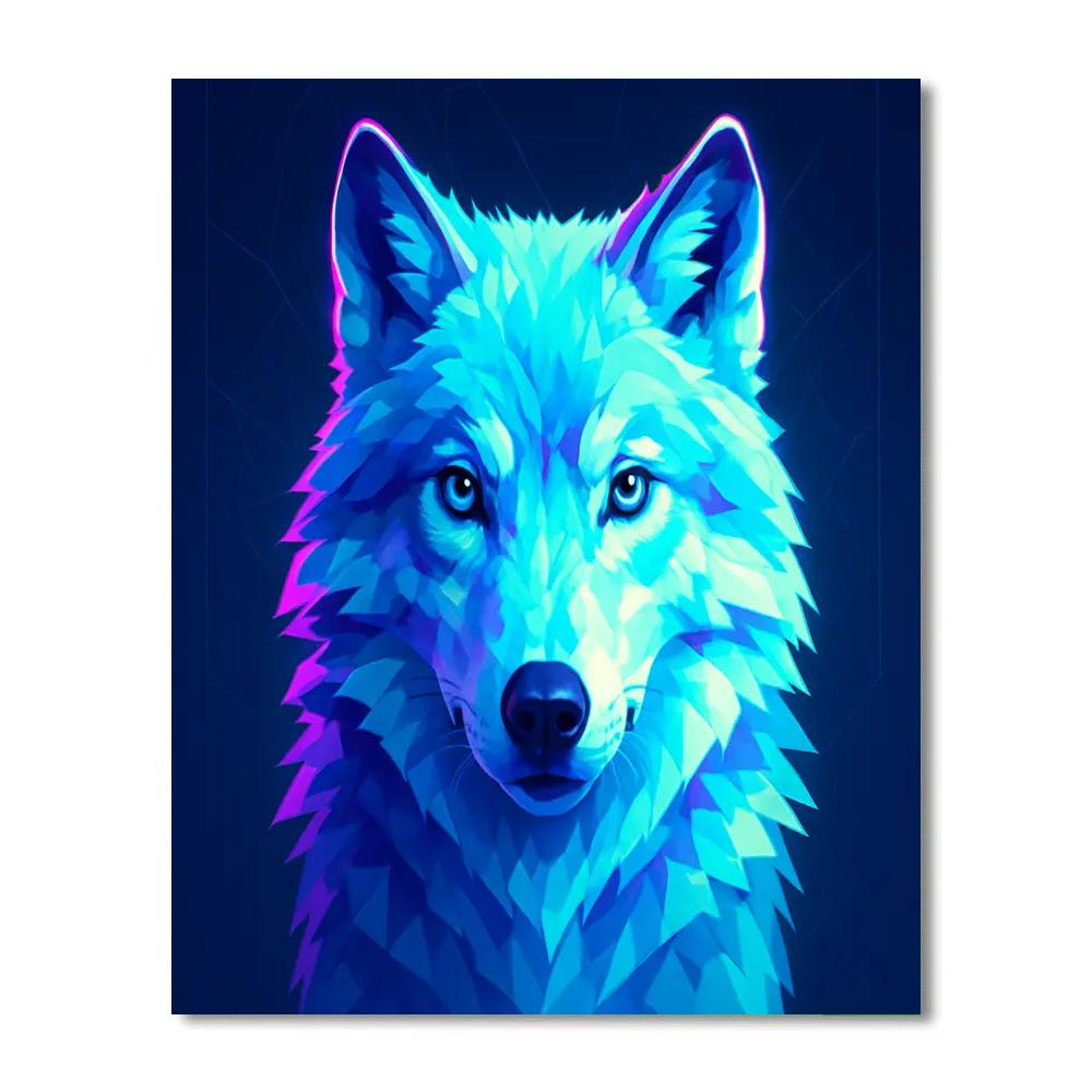 Prismatic Glacier Wolf Stare Paint by numbers art