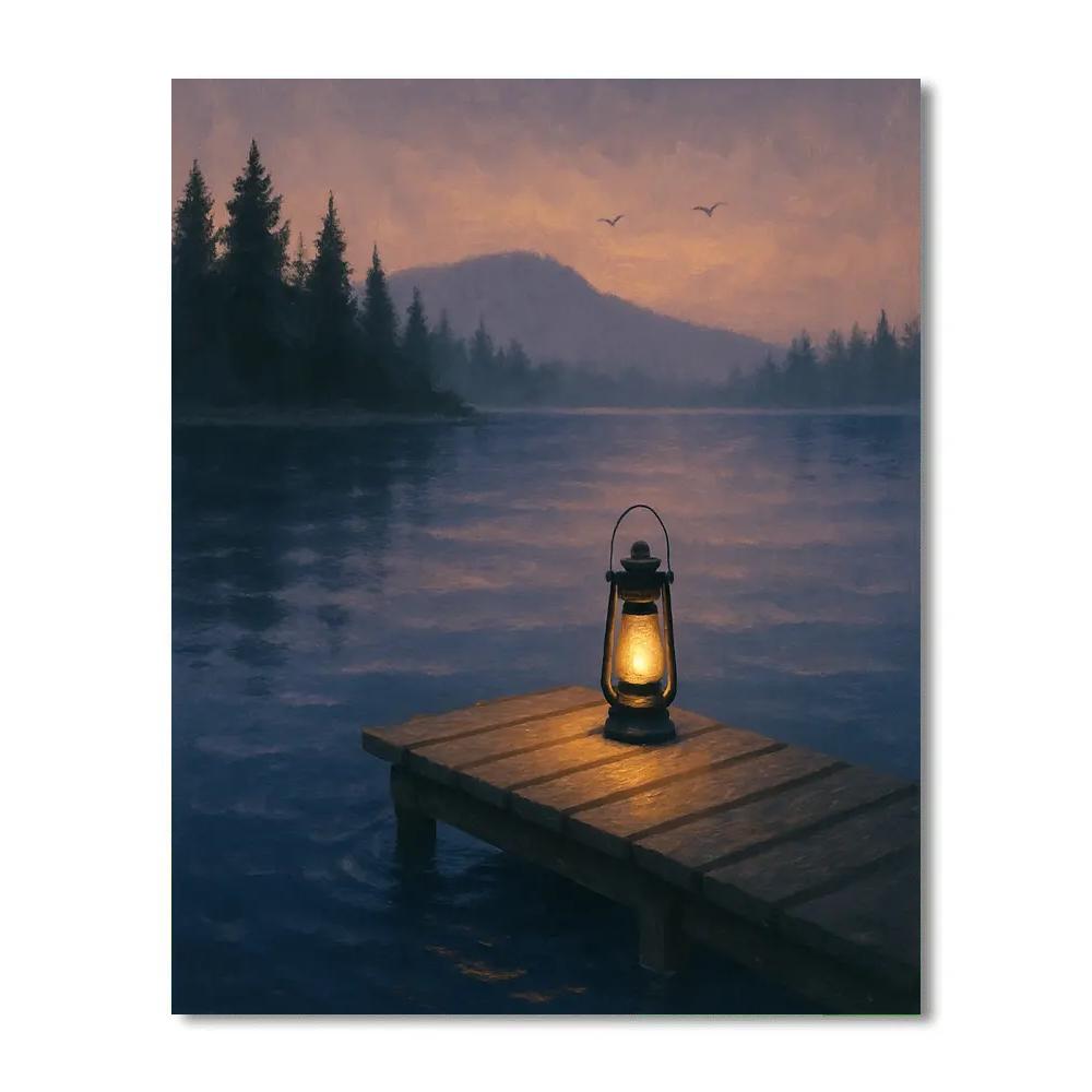 Lantern Glow At The Quiet Dock paint by numbers