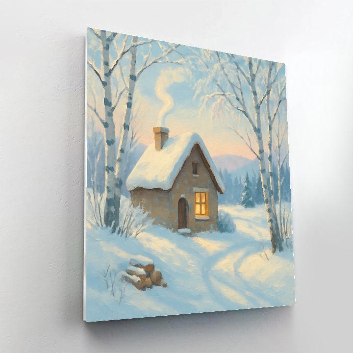 Sunrise Smoke Above The Birch Hollow Cottage DIY paint by numbers