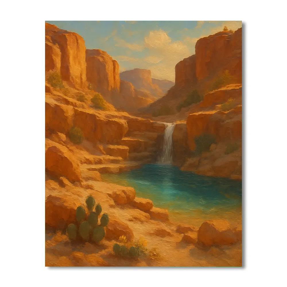 Sunlit Terracotta Canyon Oasis Terrace paint by color