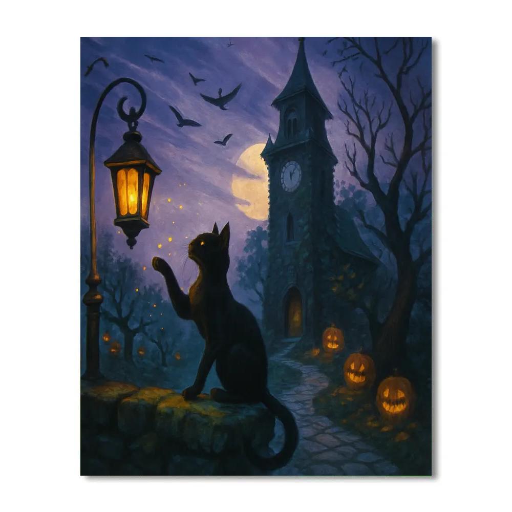 The Clocktower Orchard At Witchlight Dusk Number painting